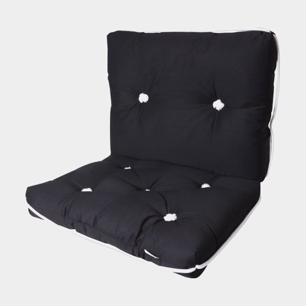Boat cushion with kapok 1852-Marine, 45 x 74 x 8 cm, black, double