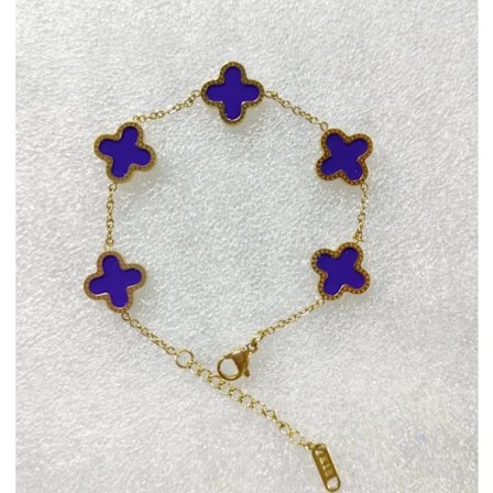 pc Armbånd til Kvinder 18K Guldbelagt Kløver Venskabsarmbånd Heldige Firkløver Justerbart Armbånd