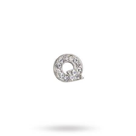 Rhinestone Crystal Letters Q - Tekstilhalsbånd, Lærhalsbånd, personlige, scarfs & bandanas, Charms & Halsbåndsmykker på Doggie.no