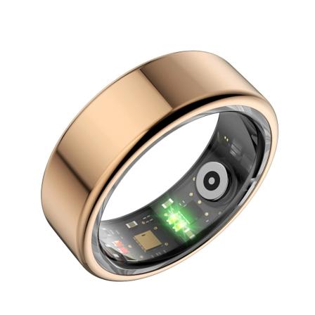 Bärbar och kompakt smart ring vattentät tryck blodsyre sömn hjärtfrekvens stegövervakningsenhet April.3(8,guld)