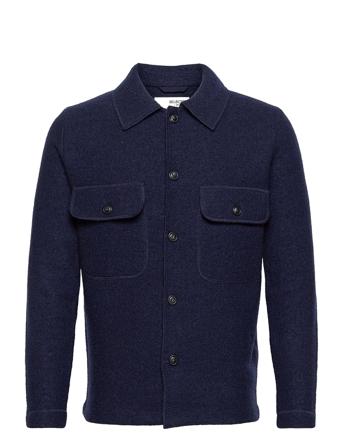 Slhnewneal Knit Workwear Cardigan W Blue Selected Homme