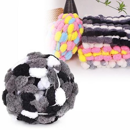 Garn med bollar för stickning och virkning grå 2-Pack