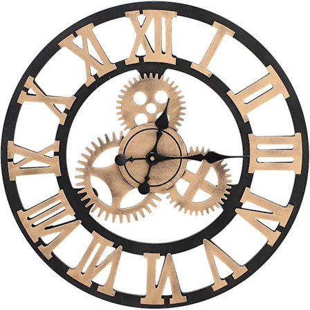 30 cm seinäkello, 3D retro industrial hiljainen roomalainen digitaalinen seinäkello, sopii kotiin ja toimistoon