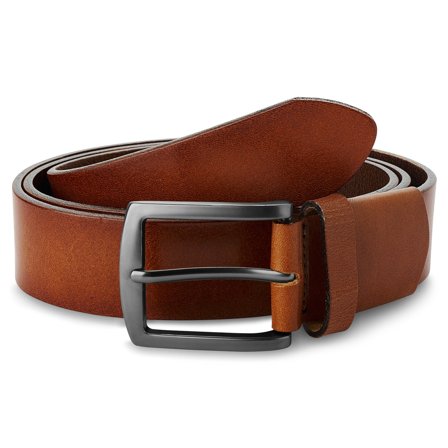 Ceinture extensible en cuir pleine fleur cognac pour hommes - Ceintures en cuir