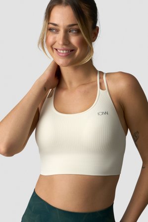ICANIWILL - Ribbed Define Seamless Sports Bra Ivory - Dame - ICIW