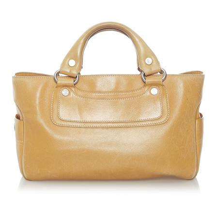 Celine Vintage, Pre-Owned Boogie Leather Handbag Bruin, Dames, Maat:ONE Size