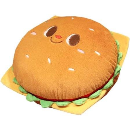 Hamburgare Toast Bun Plyschleksak, Rolig Mat Plyschkudde, Söt Mat Plyschdjur Leksak, Rumsdekoration Semester Födelsedagspresent för Pojkar Flickor