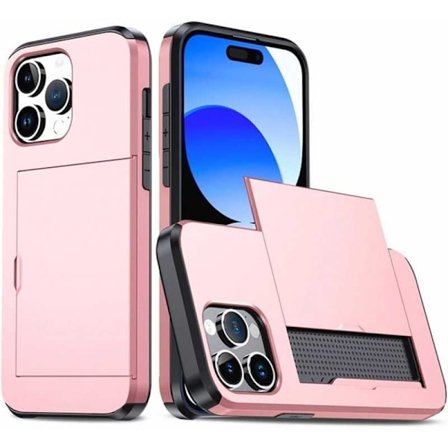 iPhone 15 Pro Iskunkestävä kansikorttikotelo StreetWise - Rose Gold