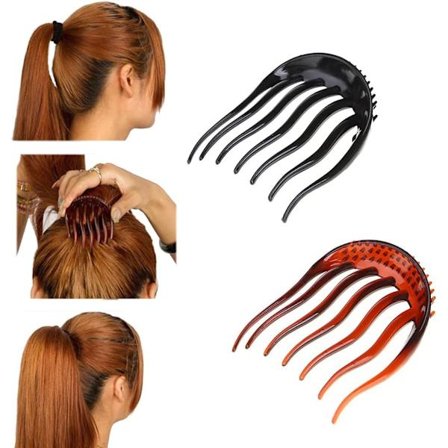 2 plast hår-innsatser, kam hår, donut, hestehale pute, grunnleggende