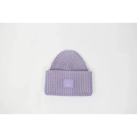 AC Smiley Par Ullmössa - Fyrkantig Rullad Kant, Högkvalitativ Vintermössa