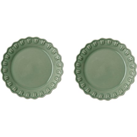 Potteryjo Tulipa asjett 20 cm, 2-pack, verona grønn
