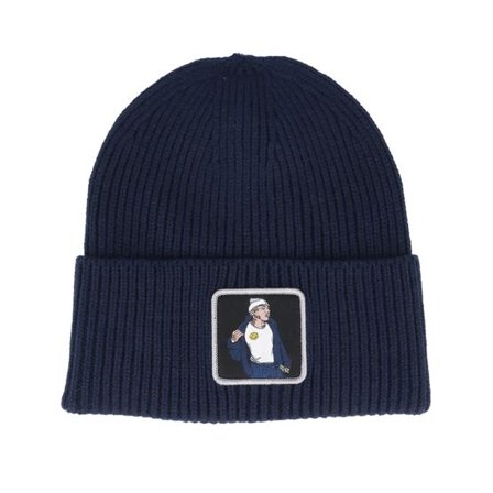 Lucid Smile - Blå cuff Beanie - Flexing Cash Oxford Navy Recycled Oversized Cuff @ Hatstore