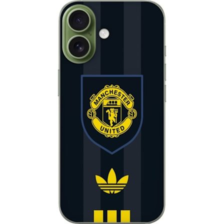 Kompatibelt Mobildeksel til Apple Apple iPhone 17 Manchester United Adidas logo skjold fotballklubb plakat Premier League retro gul svart design kunst