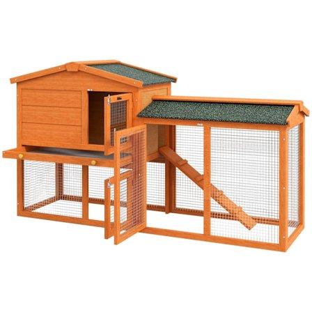 Rootz Small Animal Cage - Outdoor Rabbit Stable - Small Animal Enclosion - Winter -Proof - Safe & Robust - 150 cm x 45 cm x 85 cm