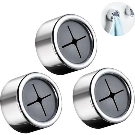 3 stk. Håndklædekroge, Runde Selvklæbende Kroge, Tryk-i-Sugende Håndklædeholder til Badeværelse, til Badeværelse Køkken og Hjem