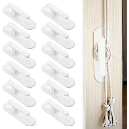 Set med 12 sladdvindor i plast för rullgardiner, fällbara fästen, gardiner och idealiska för användning på kontoret och hemma för en snygg och 