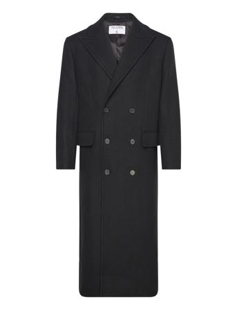 Double Breasted Wool Coat Yllerock Rock Black Filippa K
