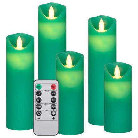 Vidaxl Elektriska Led-ljus Med Timer Och Fjärrkontroll 5 St Varm Grön
