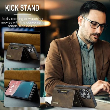 (För iPhone 15 Plus) DG.MING M2 Serien Avtagbart Telefonfodral P