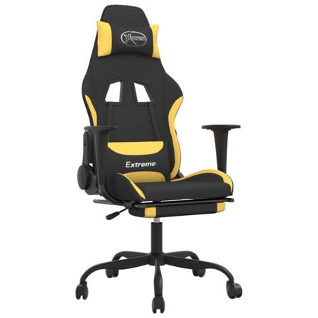 Vidaxl Gamingstol Med Fotstöd Och Massage Svart Och Gul Tyg Gul