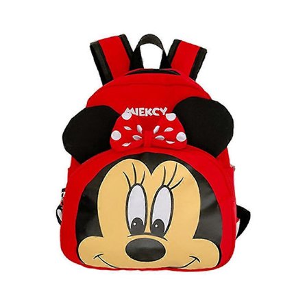 Minnie Musse Pigg 3D Ryggsäck för Förskola Småbarn Barn Pojkar Flickor Förskola Skolväska Resa Student Ryggsäck Present (FMY)