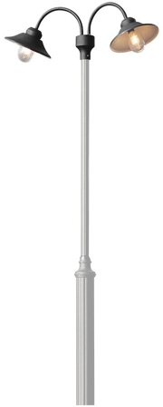 Konstsmide Vega Lyktestolpe uten dobbel, svart, Belysning