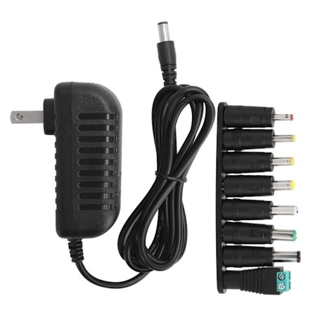 Strömförsörjningsadapter 12V 2A LED-strips switchande laddare med 8 DC-konverteringskontakter 100-240VUS-kontakt