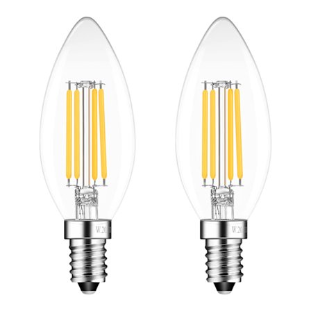 4W LED-kynttilälamput Lämmin valkoinen 2700K - Pieni ruuvikynttilälamppu - 4W vastaa 40w - 2 kpl