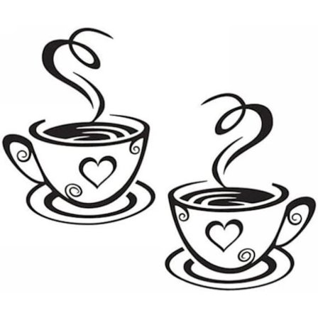 5 kpl kahvikuppikuvioisia seinätarroja kotiin[CO]