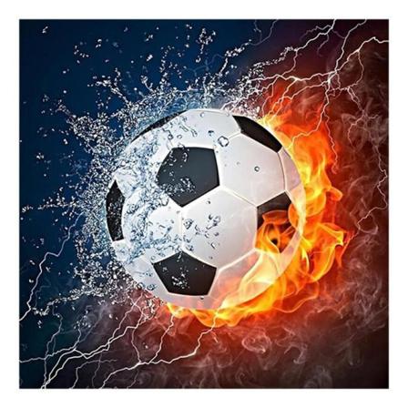 Fotboll Diy Full Drill Round 5d Diamant Painting Brodery Cross S Som På Bilden 1 40x40cm