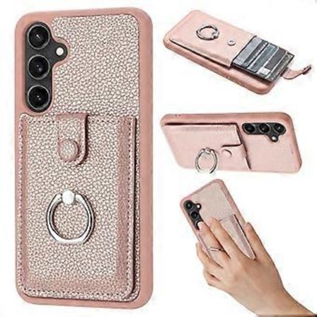 Etui til Samsung Galaxy A55 5G Tegningsdesign Kortspor Lær Bakdeksel med Ringstativ (Stil A)