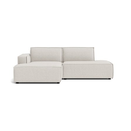 Lyon kleines Chaiselongue-Sofa, links | Open End in Modesto Creme, einfarbiges modernes Design, kompaktes Ecksofa für Wohnzimmer, 80cm.