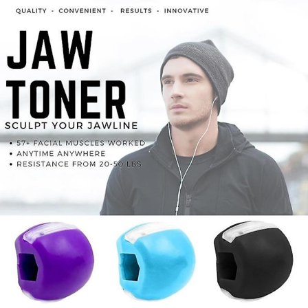 Käktränare 40 kg för män och kvinnor, dubbelhaka reducerare eliminator, kraftfull käktränare, ansiktsformare april 4.29 (lila)