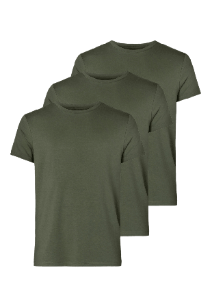 Resteröds 3-pack Bambu, T-shirt O-neck, Navy T-shirts Herr Grön M