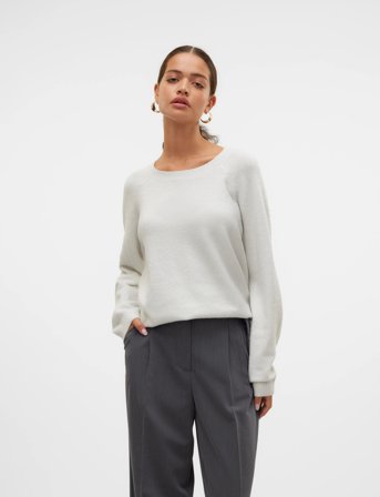 Vero Moda Vmdoffyshine Ls O-Neck Blouse Rep Noos - White - XS