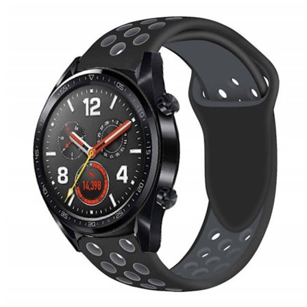 Huawei Watch GT blød silikone urrem - Sort/Grå