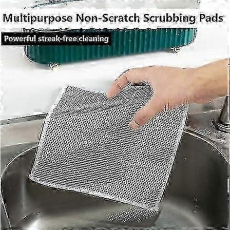 Ridsfri Ståltråd Opvaskeklude Sæt - Multifunktionelle Opvaskeklude til Våd og Tør Brug - Køkkenviskestykker - God