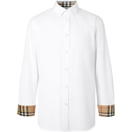 Burberry, Casual Shirts Wit, Heren, Maat:S