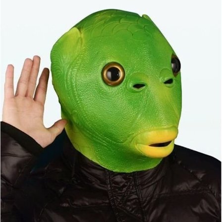 Halloween grøn fiskemand grønt fiskehoved grøn hoved fiskemaske (grøn fiskemaske)