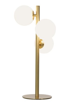 Aneta Lighting MOLEKYL bordlampe 3-lys, matt messing/hvit