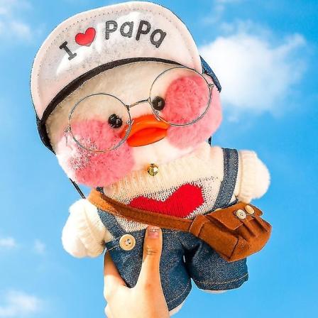 30cm Pikku Keltainen Ankkanukke Pehmolelu 30cm Lala Fanfan Duck Duck Syntymäpäivälahja-#style1