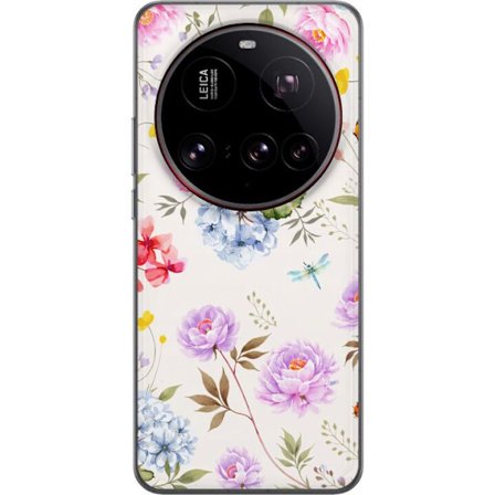 Kompatibelt Mobilskal till Xiaomi Xiaomi 15 Ultra Floralt mönster med handmålade blommor, fjärilar och insekter i romantisk skandinavisk stil för