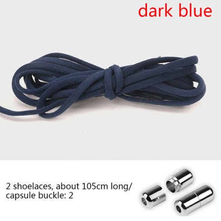 1*par Elastic No Tie Skosnören för Barn Vuxen Quick Lazy Metal Navy blue