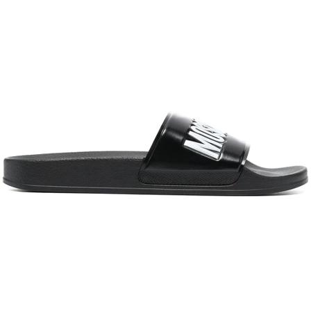Moschino, Sliders Czarny, Mężczyzna, Rozmiar: 42 EU
