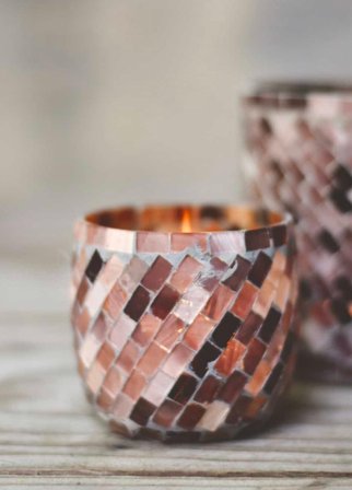 Trend Design Lysholder Mosaikk Rosa H8