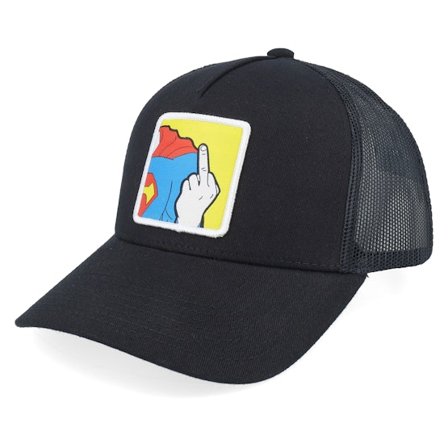 BOOM - Zwart trucker Cap - Super Fu Patch Black A-frame Trucker @ Hatstore