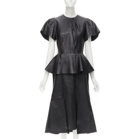 Alexander McQueen Pre-owned, Pre-owned Leather dresses Zwart, Dames, Maat:M,leer