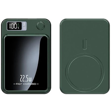 Magnetisk bærbar lader 20000 mAh Hurtiglading 22,5W Bærbar MagSafe Power Bank grønn