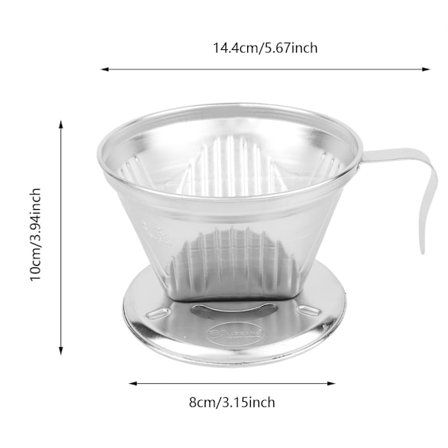 Återanvändbart Kaffefilter, V-formad Droppare, Giftfri, säkra och miljövänliga ytbehandlingar, Slät yta för enkel rengöring, Portabel Kaffebryggare 