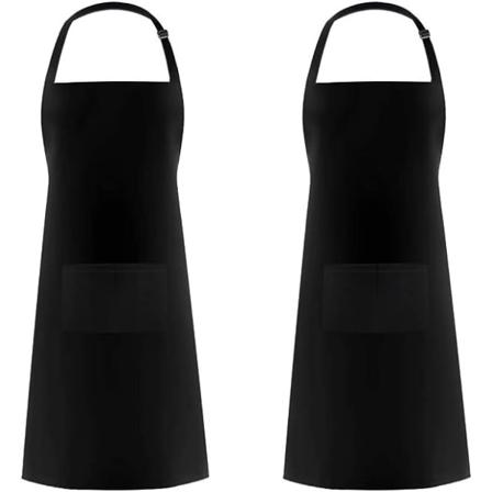 Förkläde för män och kvinnor med fickor Kockmatlagningsförkläde för vuxna Köksrestaurang Servitris Trädgård Justerbar Lång midja